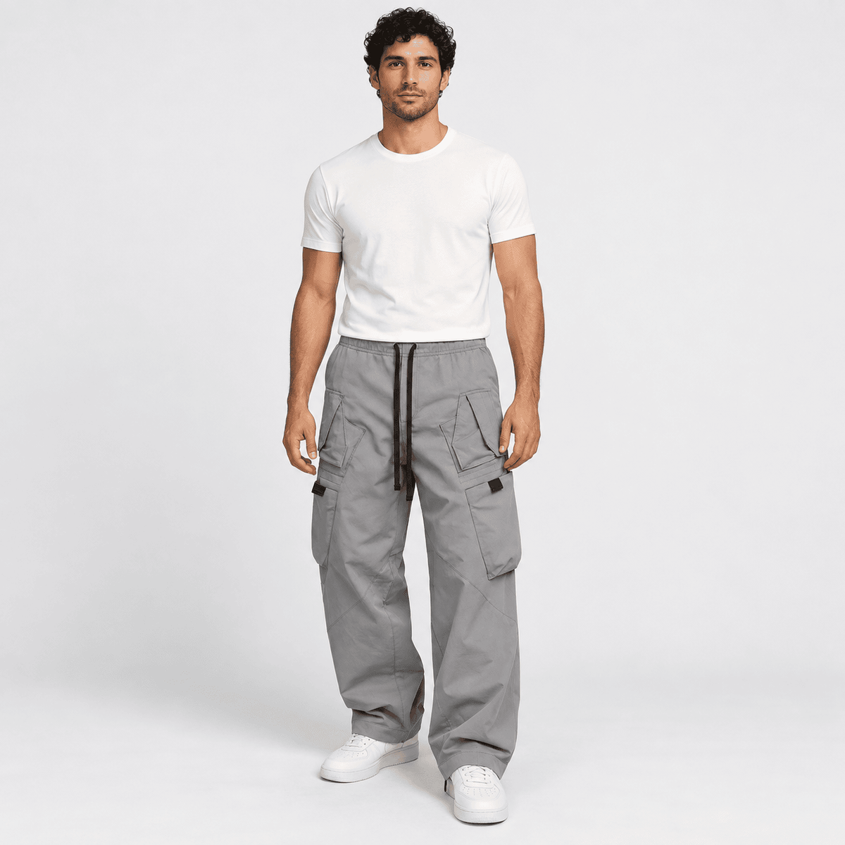Urban Panel Cargo Trousers — Mid Grey