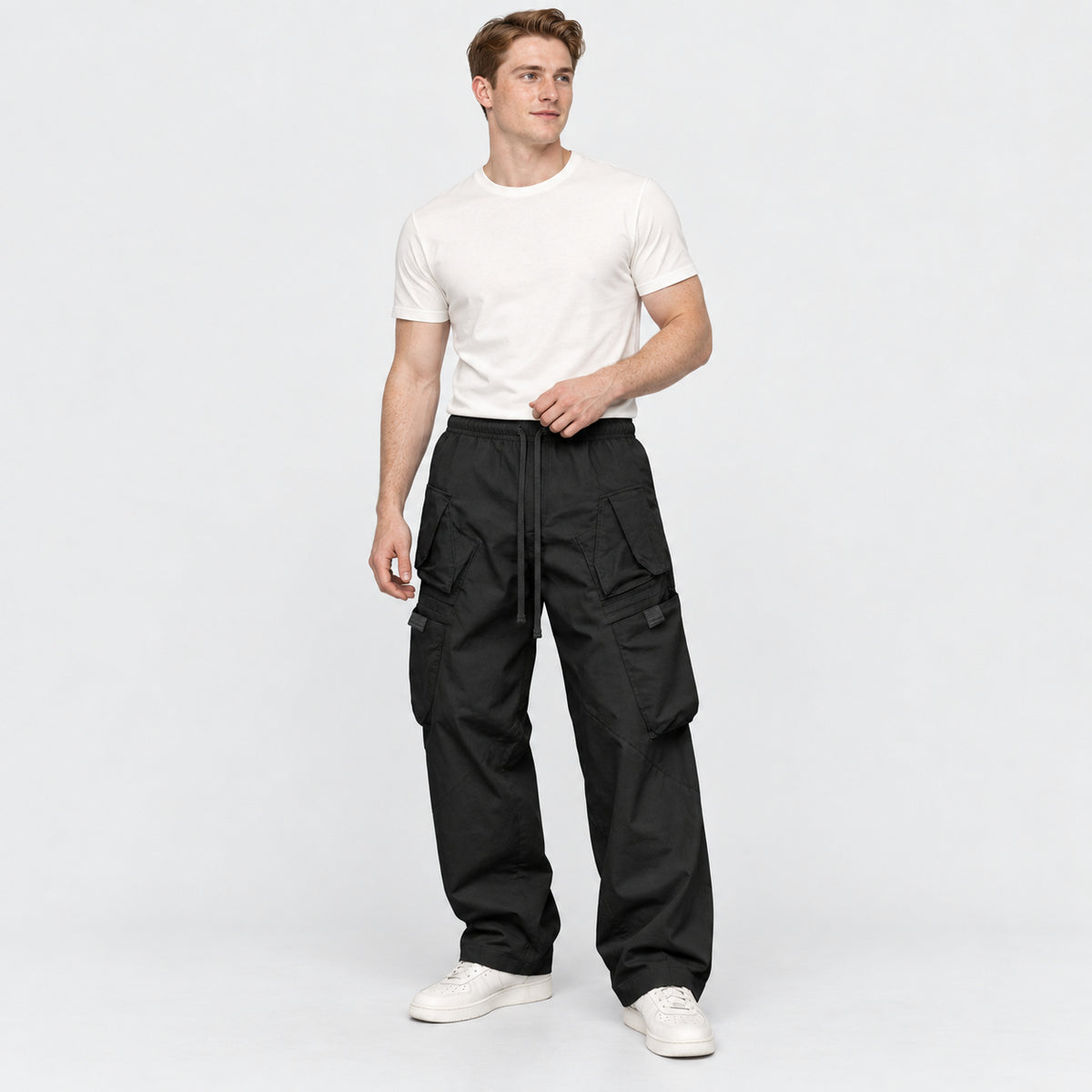Urban Panel Cargo Trousers — Black