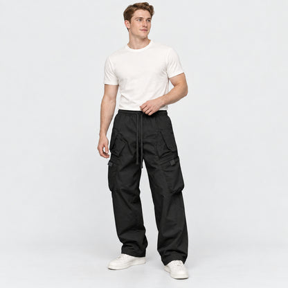 Urban Panel Cargo Trousers — Black