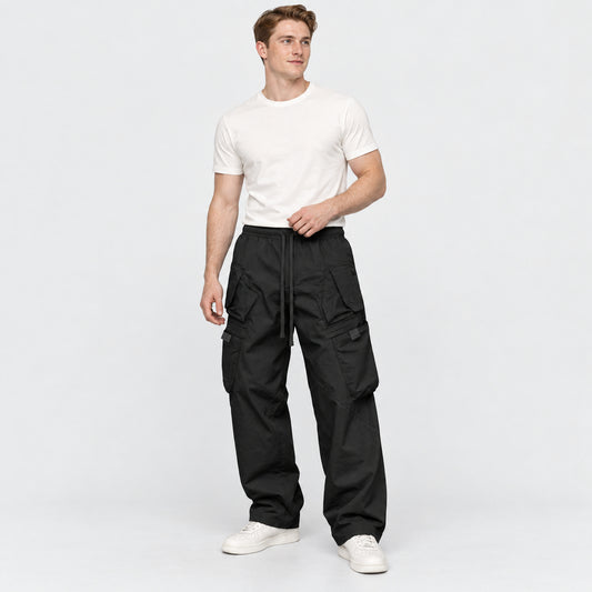 Urban Panel Cargo Trousers — Black