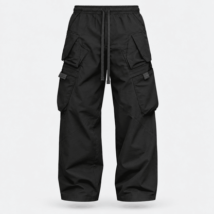 Urban Panel Cargo Trousers — Black