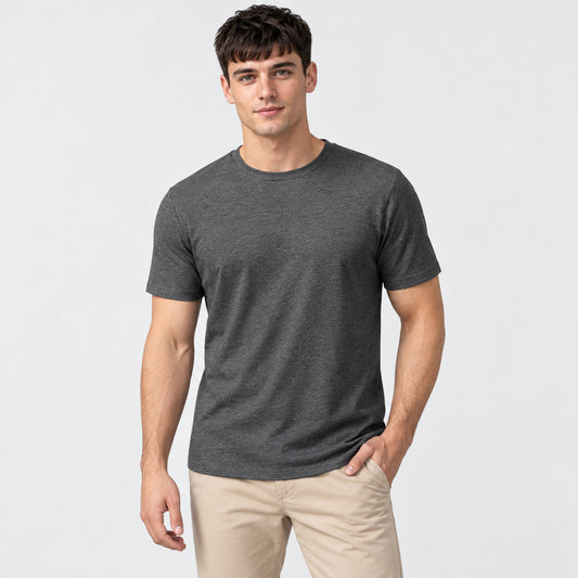 Everyday Marl Crew Tee — Dark Grey